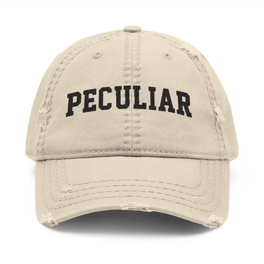 Peculiar Distressed Dad Hat, Vintage Style Cap, Casual Everyday Wear, Perfect Gift for Dads, Trendy Fashion Accessory, Unique [...]