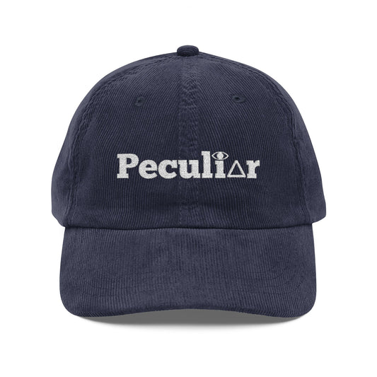 Peculiar Vintage Corduroy Cap — Embroidered Retro Baseball Hat