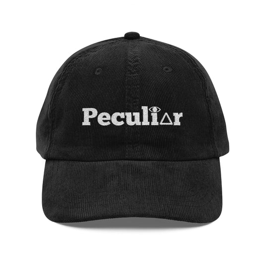 Peculiar Vintage Corduroy Cap — Embroidered Retro Baseball Hat
